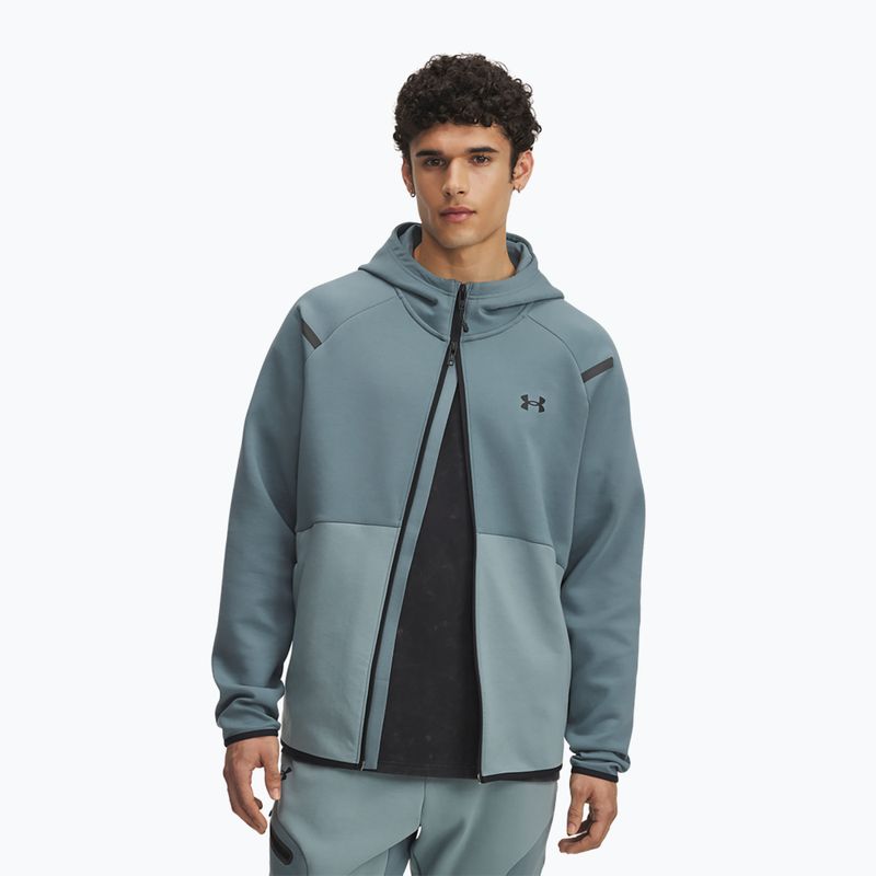 Bluză pentru bărbați Under Armour Unstoppable Fleece Full Zip HD jasper blue/serpentine/black