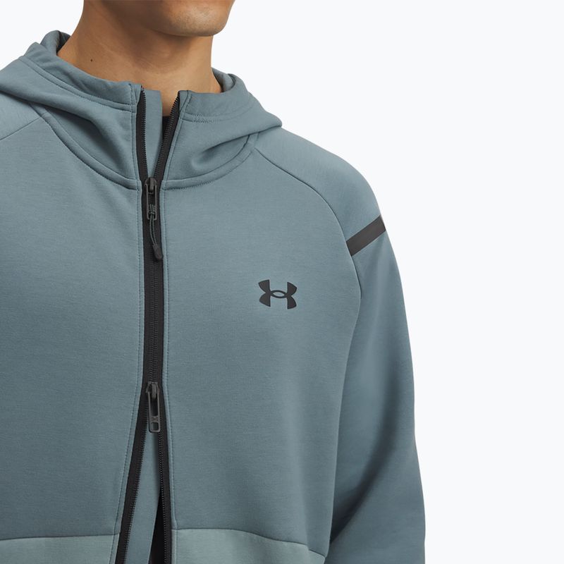 Bluză pentru bărbați Under Armour Unstoppable Fleece Full Zip HD jasper blue/serpentine/black 3