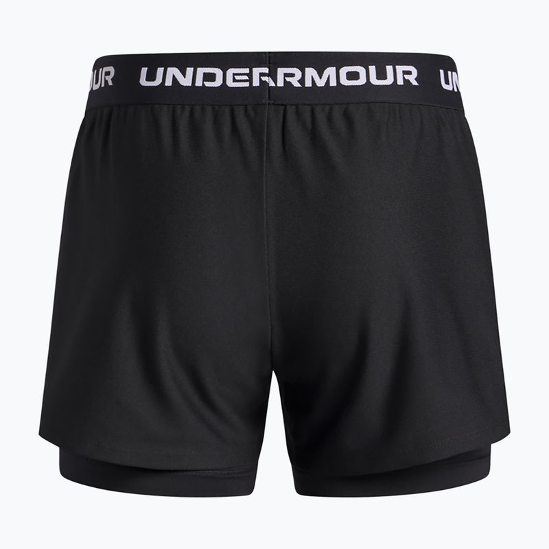 Pantaloni scurți de antrenament pentru copii Under Armour UA Tech Play Up 2IN1 Shorts black/black/white 2