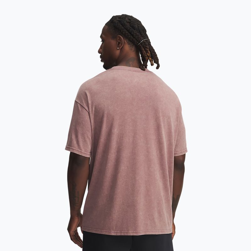 Tricou de antrenament bărbați Under Armour Project Rock Heavyweight Oversized maroon mist/black 2