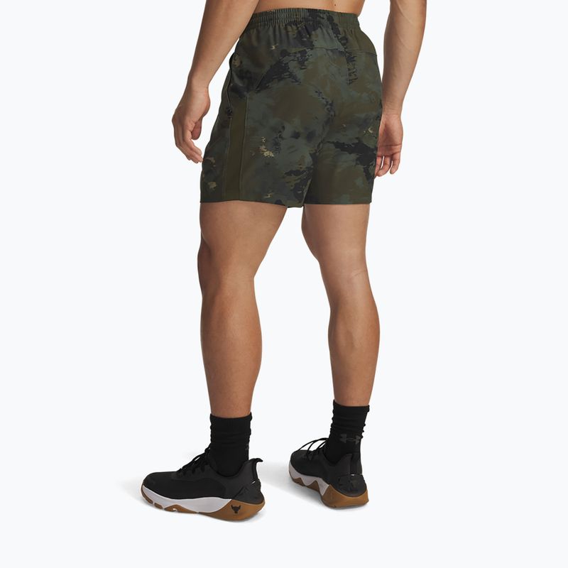 Pantaloni scurți de antrenament pentru bărbați Under Armour Project Rock Ultimate expedition green/black 3