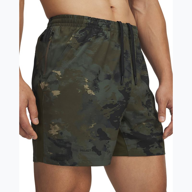 Pantaloni scurți de antrenament pentru bărbați Under Armour Project Rock Ultimate expedition green/black 4