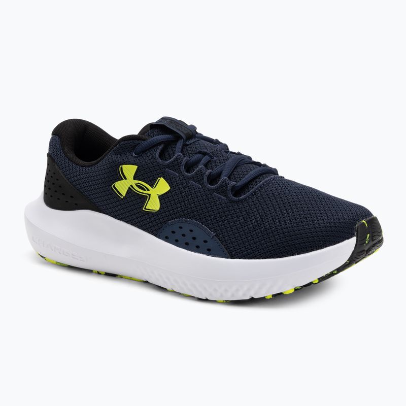 Pantofi de alergare pentru bărbați Under Armour Charged Surge 4 washed navy/black/high vis yellow