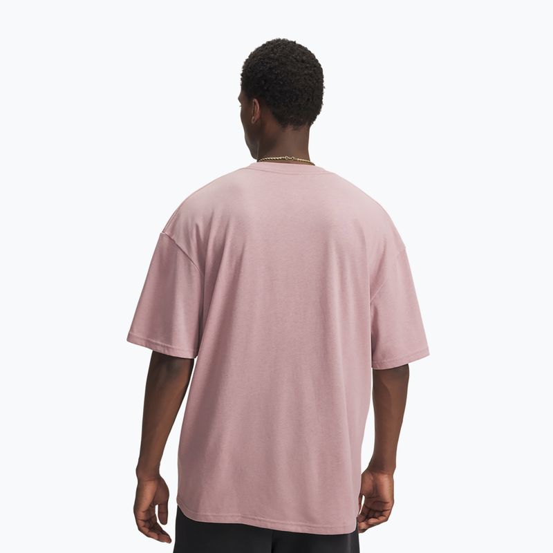 Tricou pentru bărbați  Under Armour Woven Label Heavyweight tourmaline pink/black 2