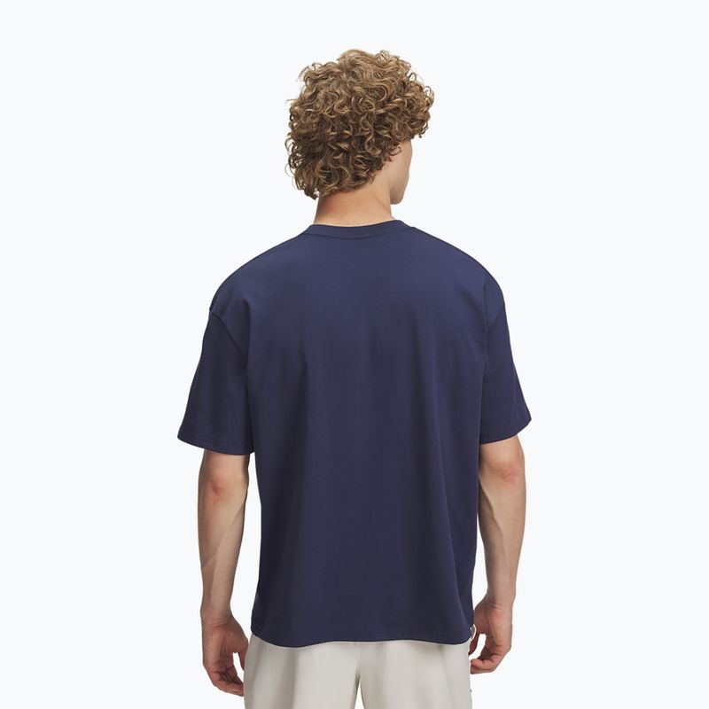 Tricou pentru bărbați Under Armour Woven Label Heavyweight washed navy/black 2