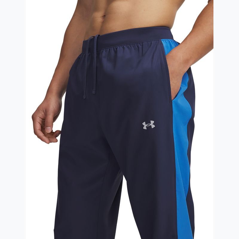 Pantaloni de alergare pentru bărbați Under Armour Velociti Storm washed navy/blue atlantis/reflective 4