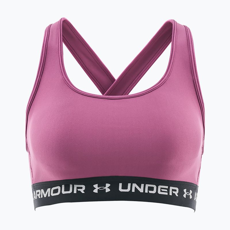 Sutien de antrenament Under Armour Crossback Mid fuchsia dusk/black/white