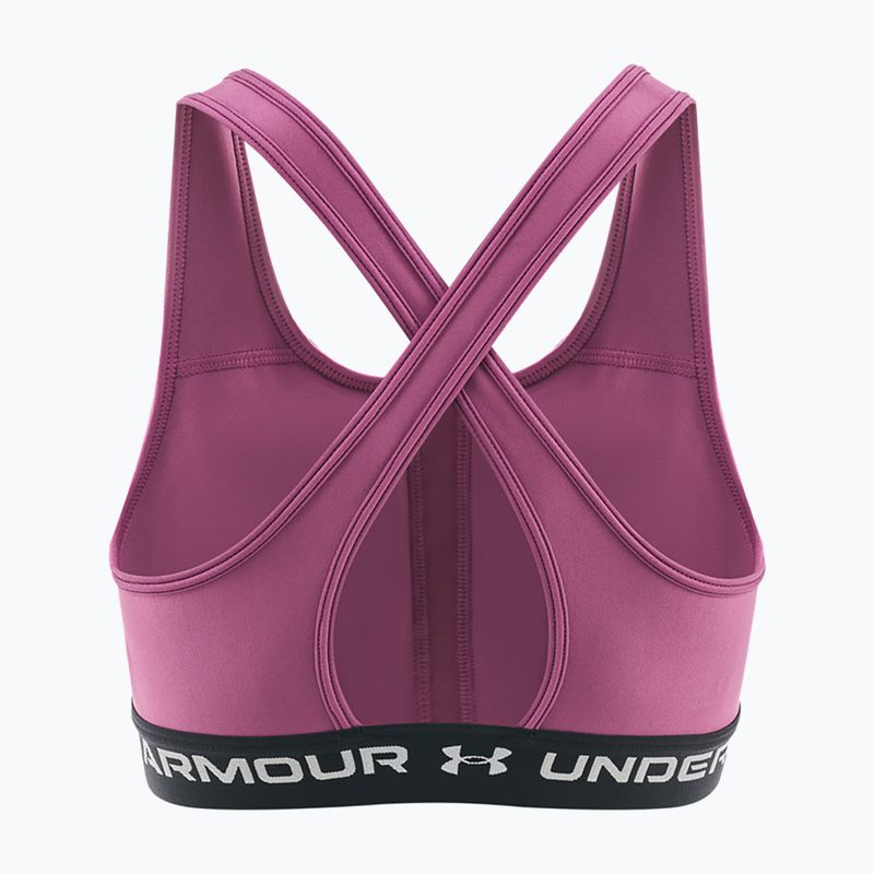 Sutien de antrenament Under Armour Crossback Mid fuchsia dusk/black/white 2