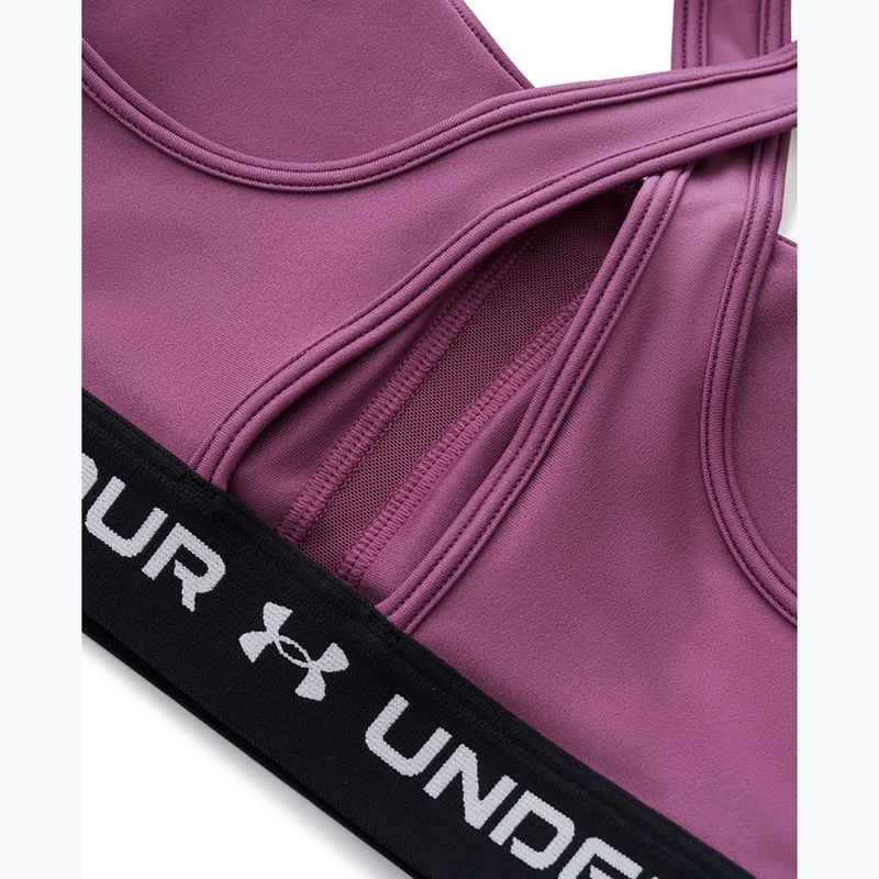Sutien de antrenament Under Armour Crossback Mid fuchsia dusk/black/white 4