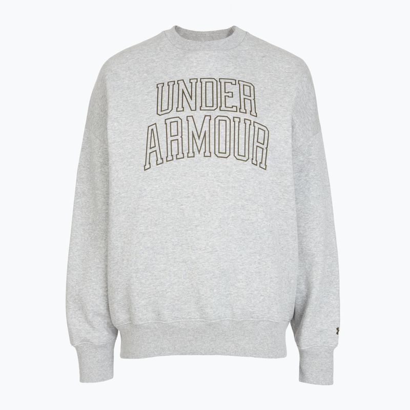 Hanorac pentru femei Under Armour Rival Fleece Varsity Crew halo gray light heather/expedition green 3