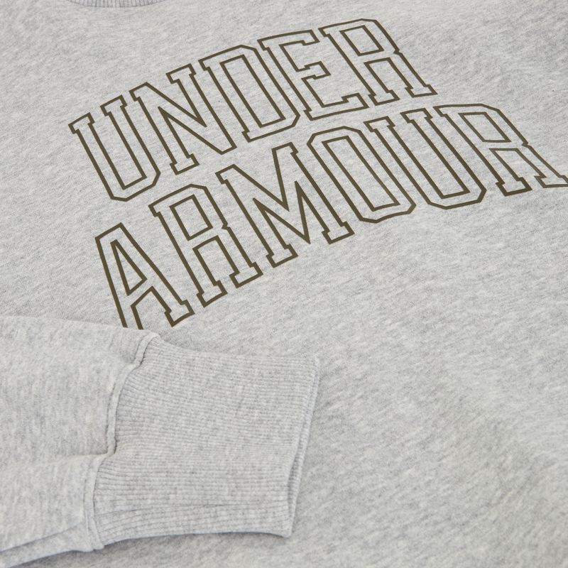 Hanorac pentru femei Under Armour Rival Fleece Varsity Crew halo gray light heather/expedition green 5
