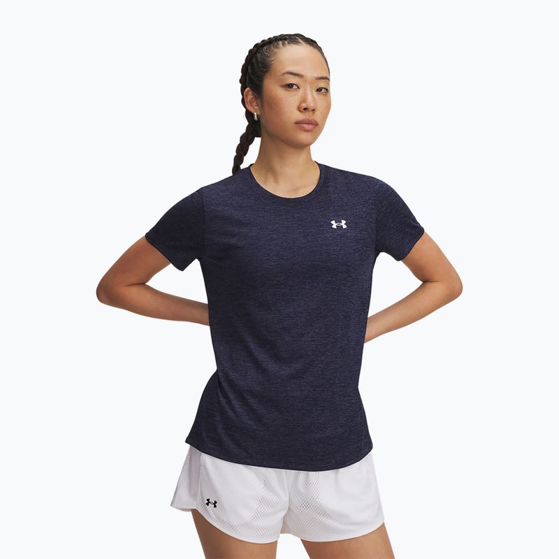 Tricou de antrenament pentru femei Under Armour Tech Twist midnight navy/white