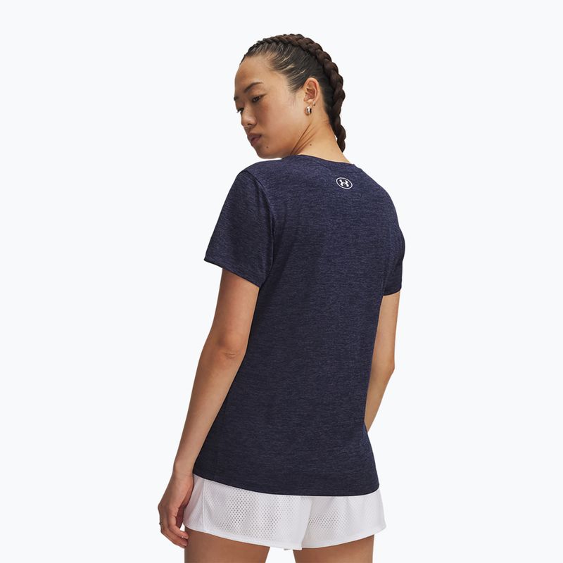 Tricou de antrenament pentru femei Under Armour Tech Twist midnight navy/white 2