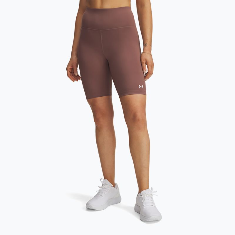 Pantaloni scurți de antrenament pentru femei Under Armour Motion Bike EMEA sierra taupe/white