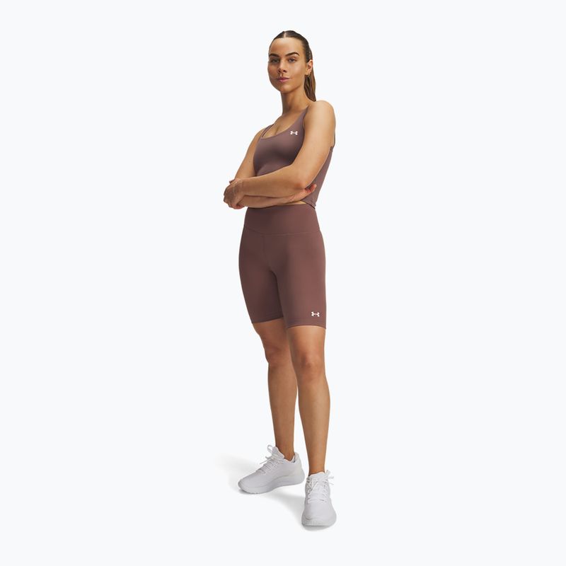 Pantaloni scurți de antrenament pentru femei Under Armour Motion Bike EMEA sierra taupe/white 2