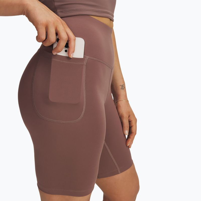 Pantaloni scurți de antrenament pentru femei Under Armour Motion Bike EMEA sierra taupe/white 4