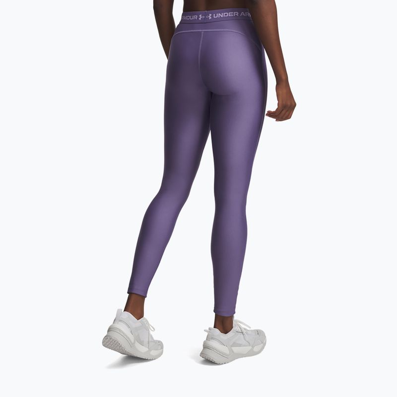 Colanți de antrenament pentru femei Under Armour HeatGear purple luxe/purple crest 3