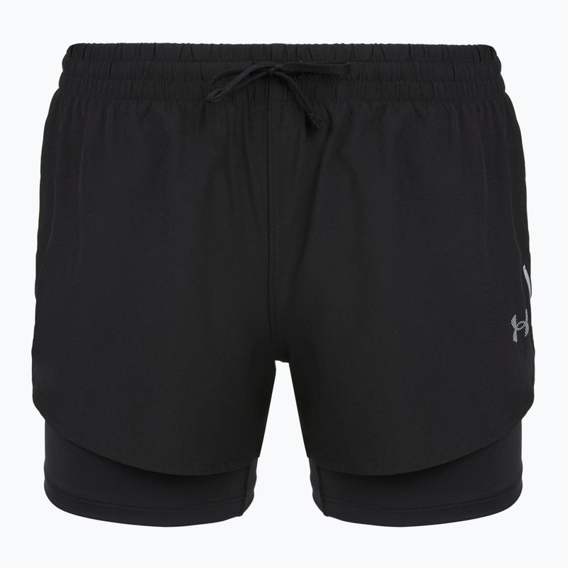 Pantaloni scurți de alergare pentru femei Under Armour Velociti Pro 4" 2N1 ultimate black/ultimate black/ultimate black