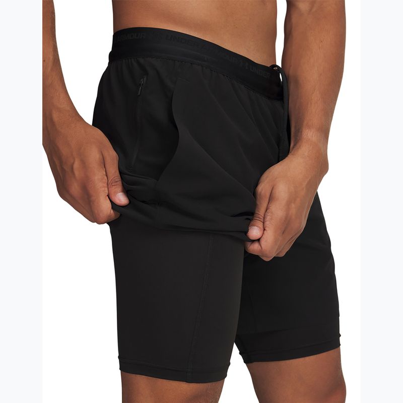 Pantaloni scurți de antrenament pentru bărbați Under Armour Vanish Elite 2IN1 Shorts ultimate black/ultimate black/ultimate black 4