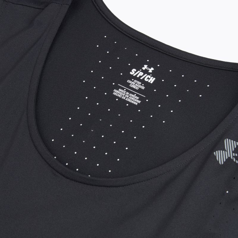 Tricou de alergare pentru bărbați Under Armour Velociti Pro Singlet black/black/metallic silver 3