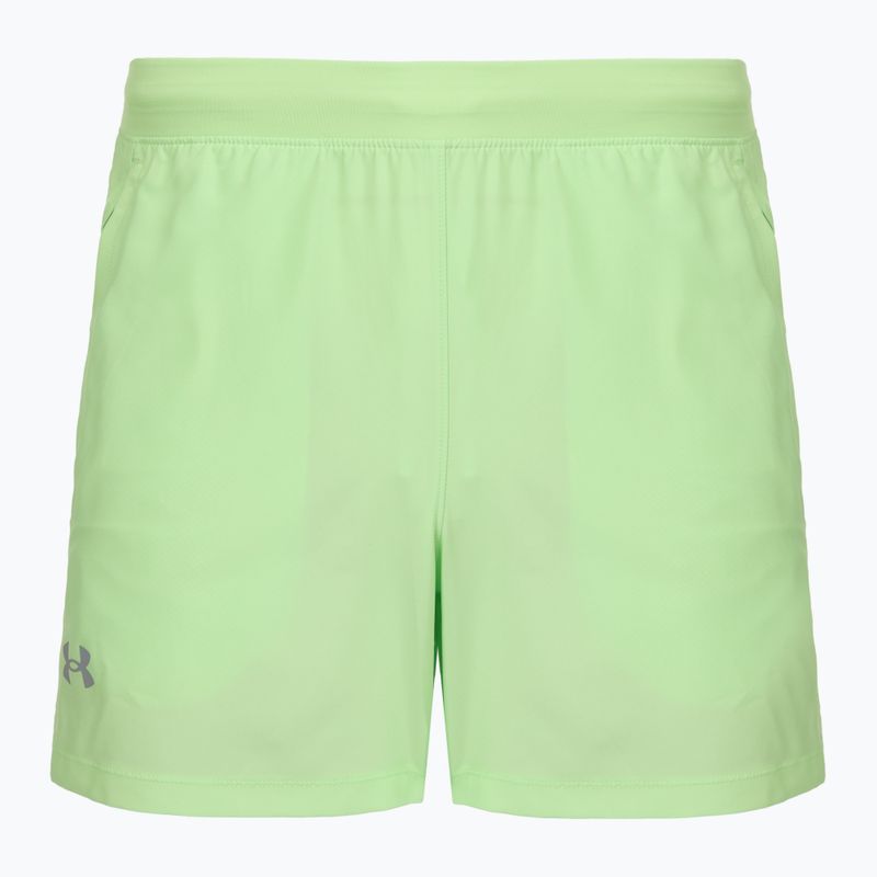 Pantaloni scurți de alergare pentru bărbați Under Armour Launch 5" lumos lime/white