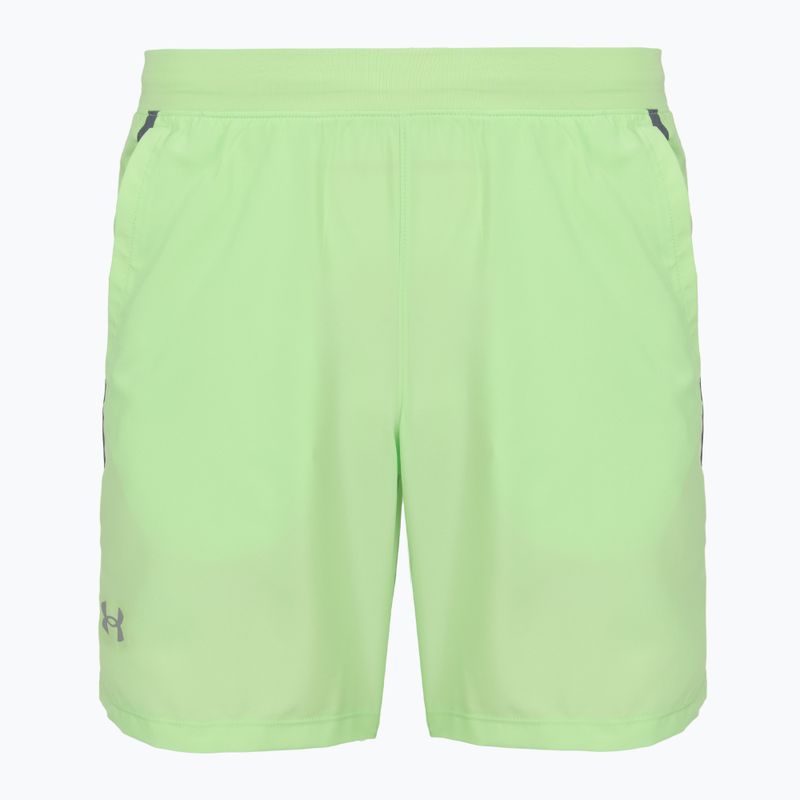 Pantaloni scurți de alergare pentru bărbați Under Armour Launch 7" lumos lime/white