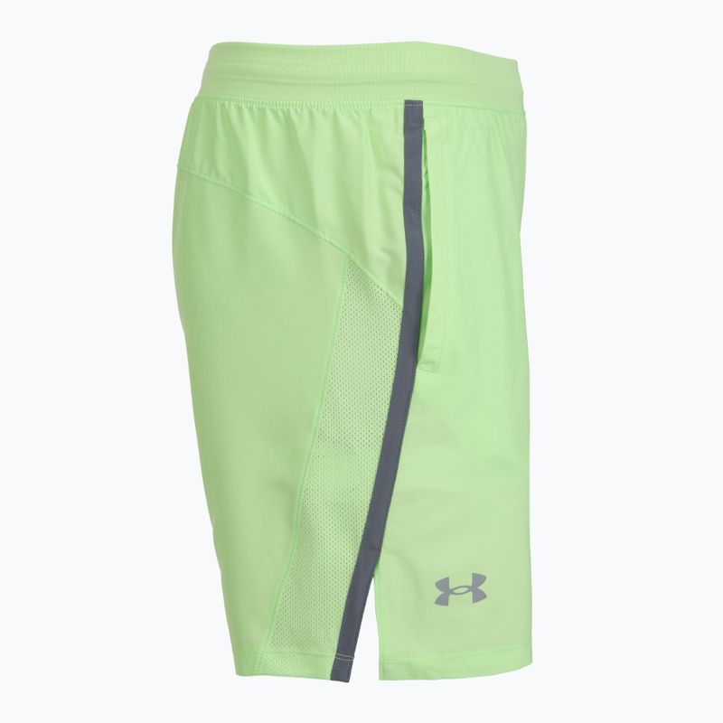 Pantaloni scurți de alergare pentru bărbați Under Armour Launch 7" lumos lime/white 4