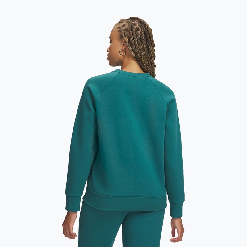 Bluză pentru femei Under Armour Rival Fleece Crew rack green/white 2