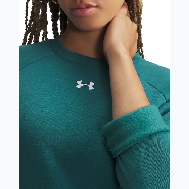 Bluză pentru femei Under Armour Rival Fleece Crew rack green/white 3