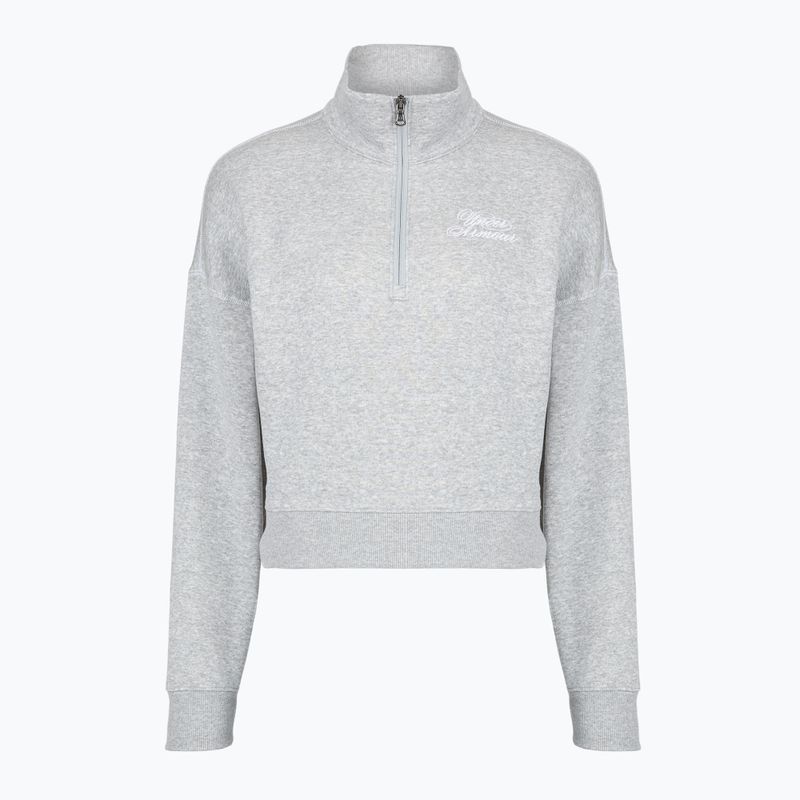 Bluză pentru femei Under Armour Rival Fleece Script HZ Mod Gray Light Heather/White