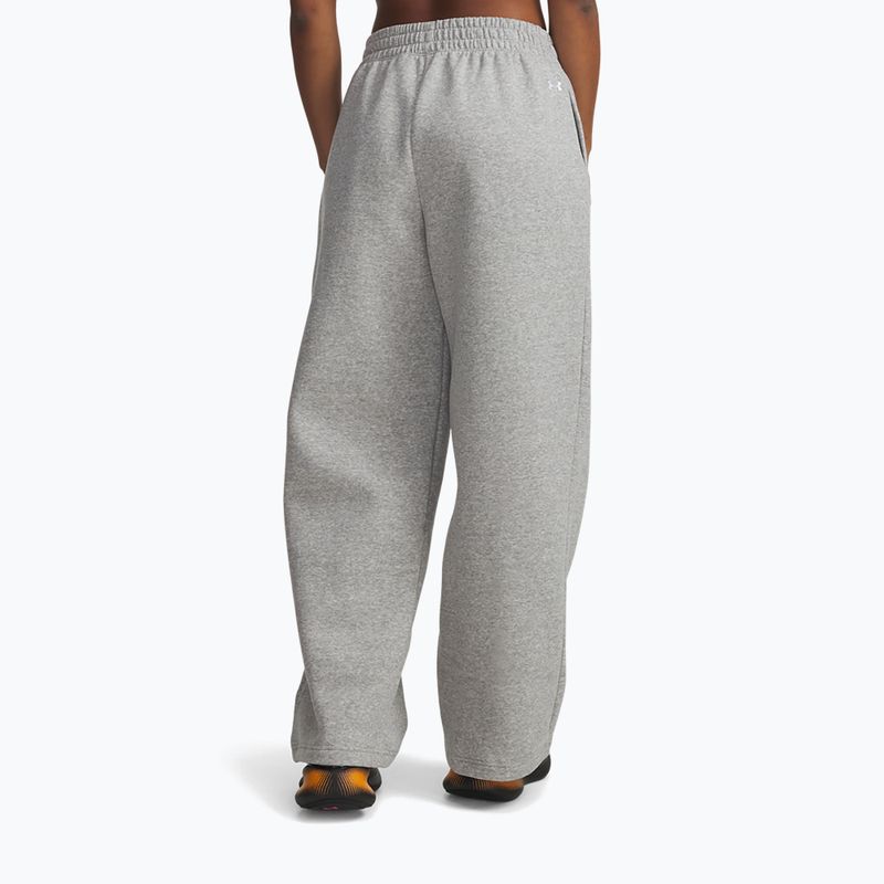 Pantaloni pentru femei Under Armour Rival Fleece Script mod gray light heather/white 2