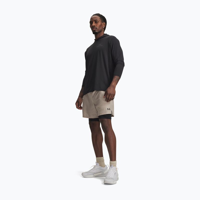 Pantaloni scurți de antrenament pentru bărbați Under Armour Vanish Woven 2.0 2IN1 Shorts timberwolf taupe/black 2