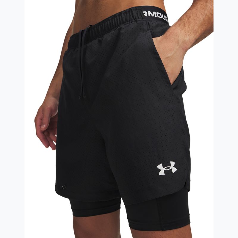 Pantaloni scurți de antrenament pentru bărbați Under Armour Vanish Woven 2.0 2IN1 Shorts black/white 4