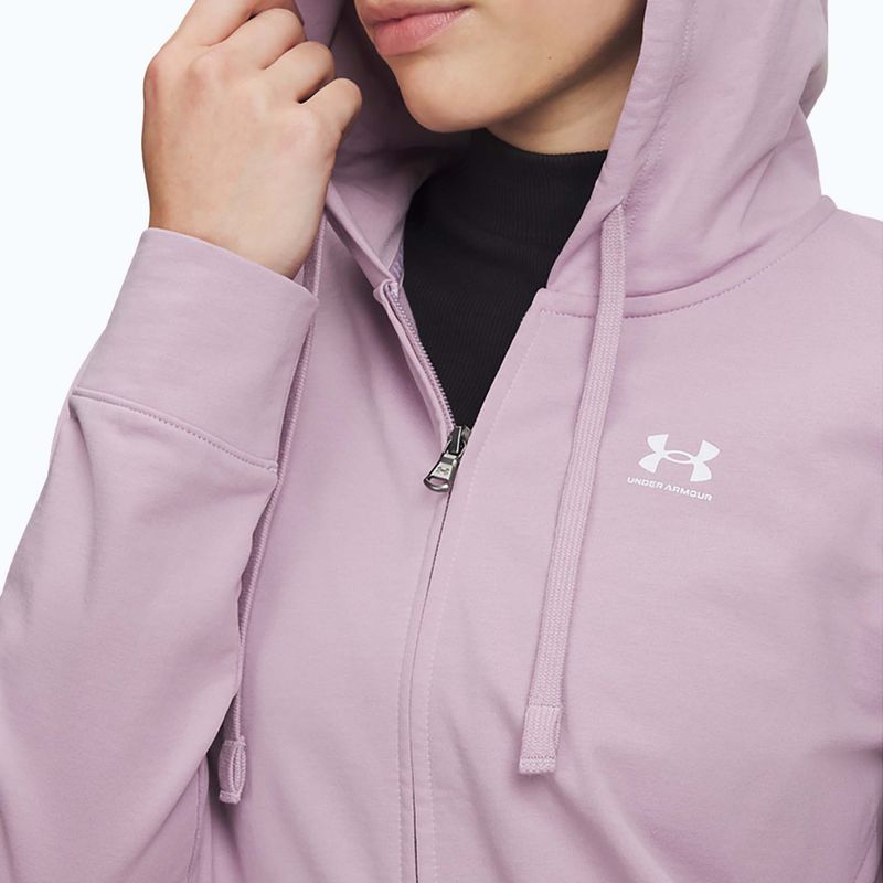 Bluză pentru femei Under Armour Sport Terry FZ mauve pink/white 3