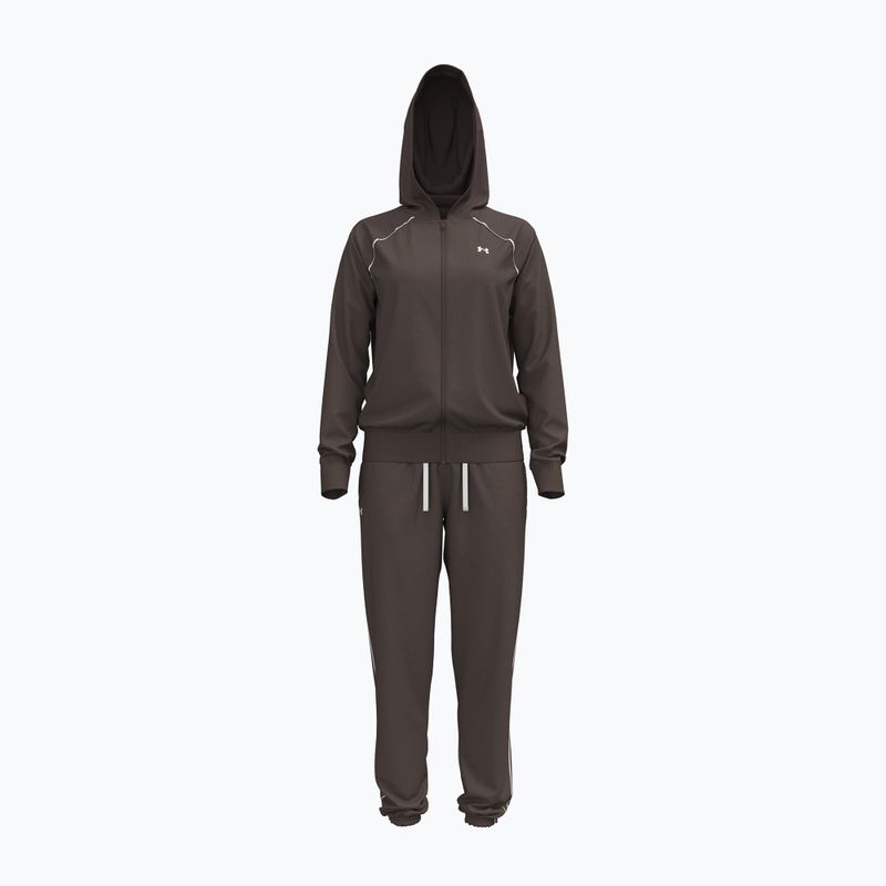 Trening pentru femei Under Armour Rival Tricot Tracksuit HD peppercorn/white 5