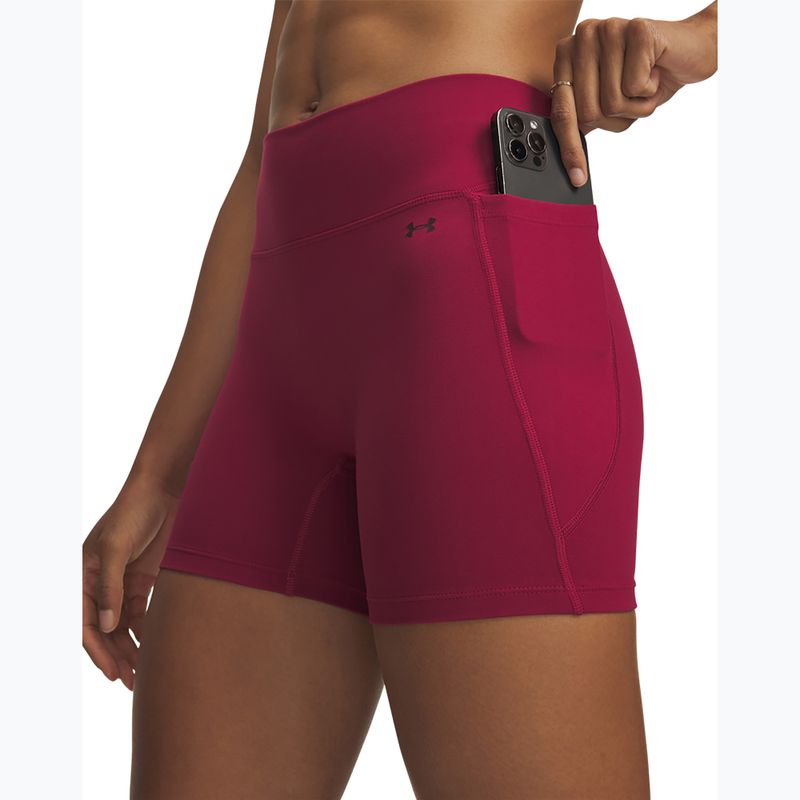 Pantaloni scurți de antrenament pentru femei Under Armour Motion Middy claret/ox blood 4