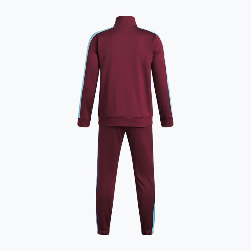 Trening pentru copii Under Armour Knit Track Suit vintage maroon/fresco blue/white 2