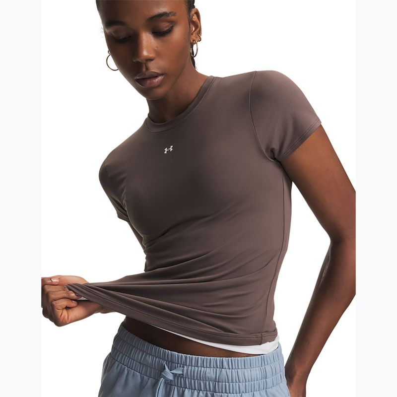 Tricou de antrenament pentru femei Under Armour Motion Fitted SS peppercorn/white 3