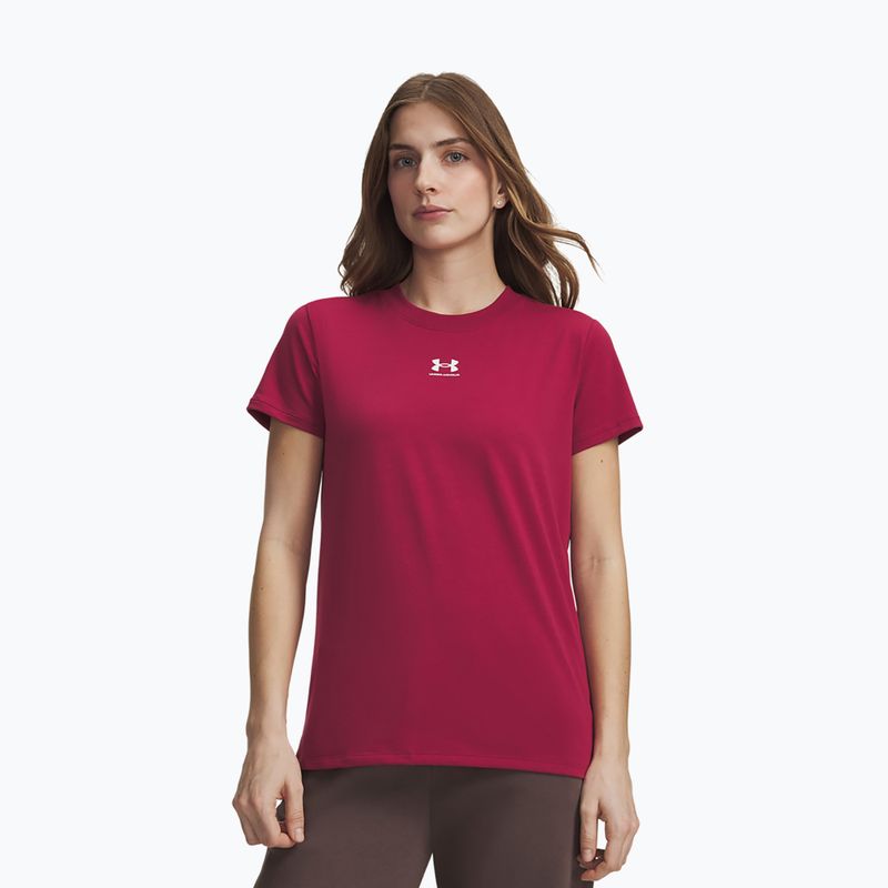 Tricou pentru femei Under Armour Rival Core claret/white