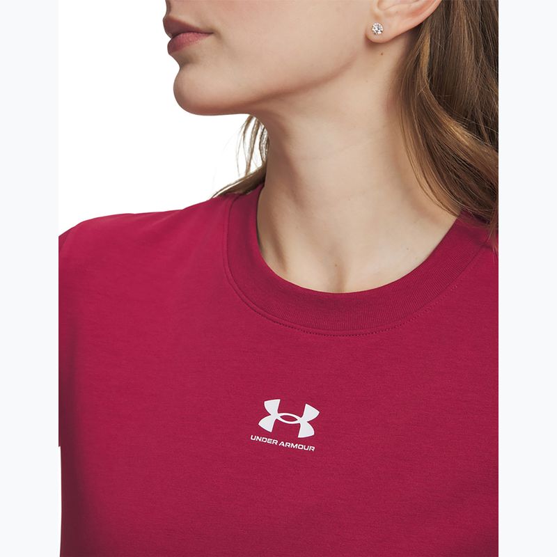 Tricou pentru femei Under Armour Rival Core claret/white 3
