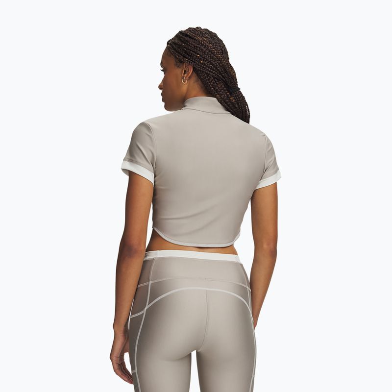 Tricou de antrenament pentru femei Under Armour HeatGear Novelty timberwolf taupe/summit white 2