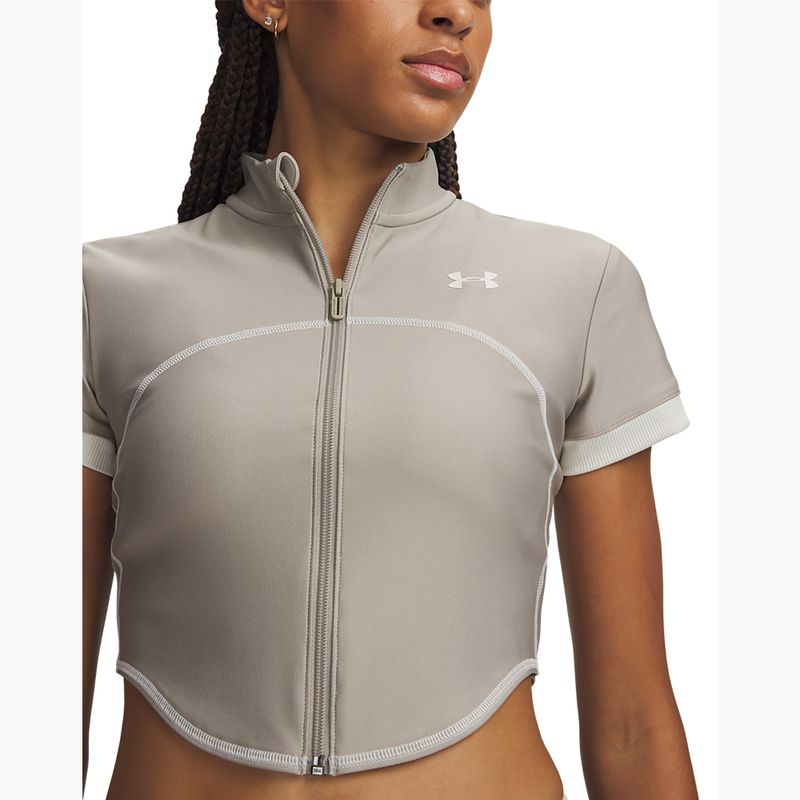 Tricou de antrenament pentru femei Under Armour HeatGear Novelty timberwolf taupe/summit white 3