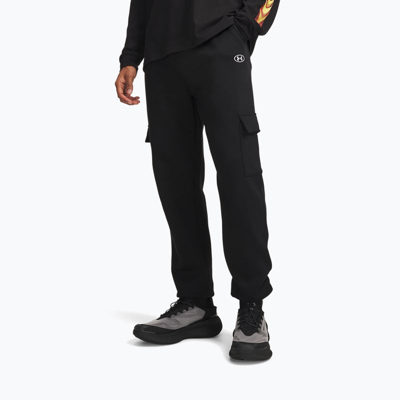 Pantaloni pentru bărbați Under Armour Rival Fleece Cargo ultimate black/white