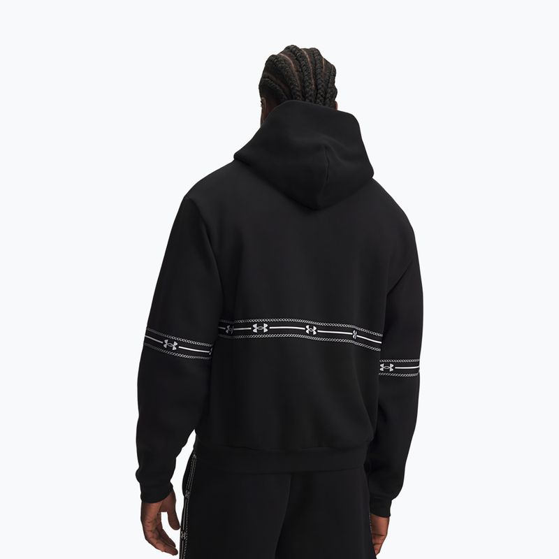 Bluză pentru bărbați Under Armour Icon Fleece Taped Full Zip ultimate black/white 2
