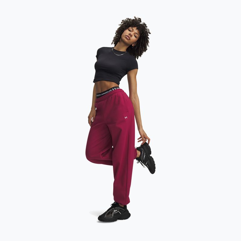 Pantaloni pentru femei Under Armour Icon Fleece Gym Pant claret/white 2