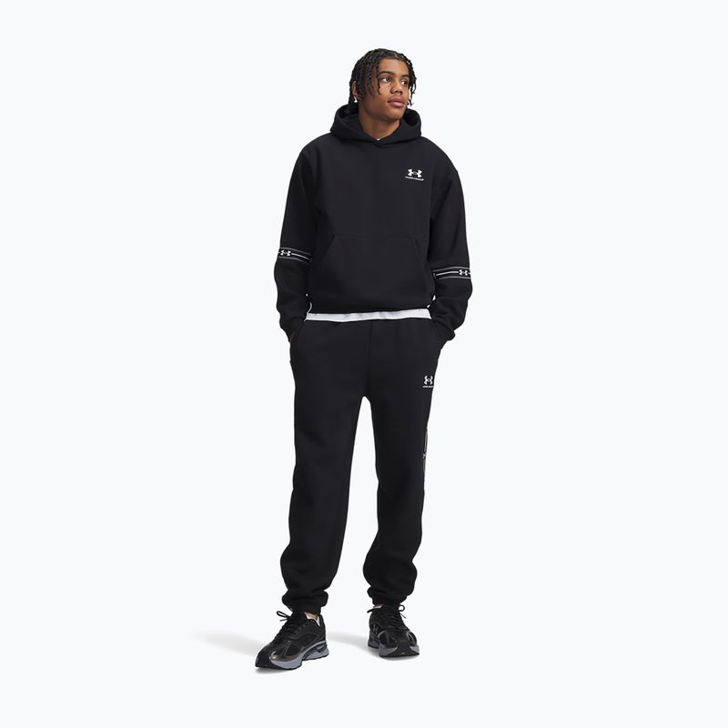 Pantaloni pentru bărbați Under Armour Icon Fleece Taped Jogger ultimate black/white 2