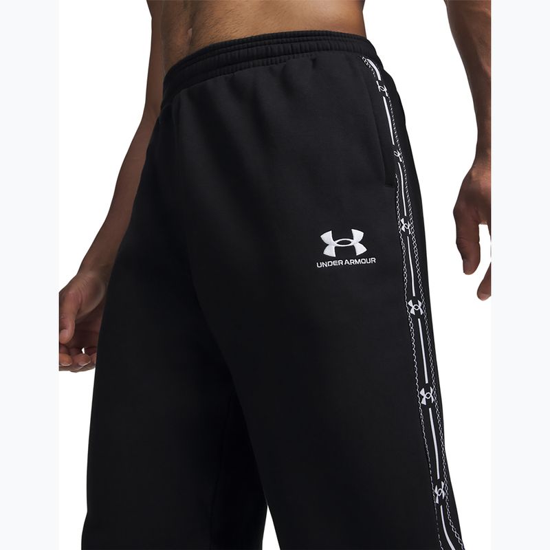 Pantaloni pentru bărbați Under Armour Icon Fleece Taped Jogger ultimate black/white 4