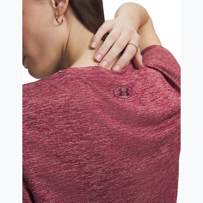 Tricou de antrenament pentru femei Under Armour Tech V-Twist claret/ox blood 3