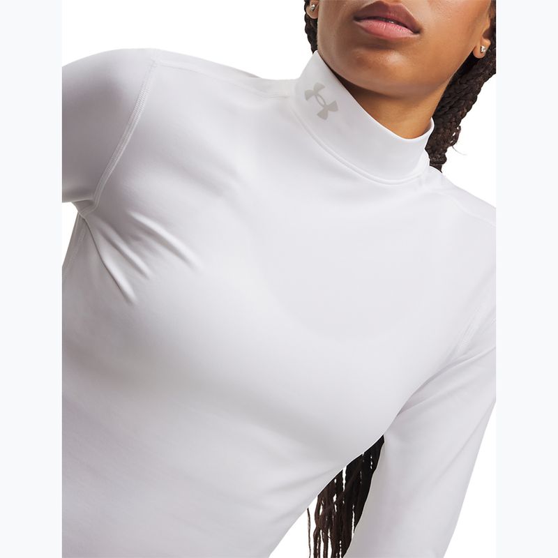 Longsleeve de antrenament pentru femei Under Armour ColdGear Mock LS white/halo gray 3