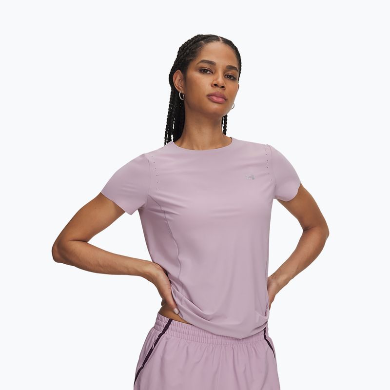 Tricou de antrenament pentru femei Under Armour Vanish Elite SS mauve pink/metallic silver